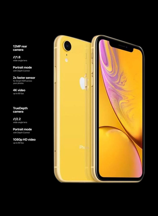 أبل - هاتف آيفون XR بتطبيق فيس تايم، لون أصفر وذاكرة داخلية سعة 128 جيجابايت ومزود بتقنية 4G LTE - منطقة الشرق الأوسط - Image 1
