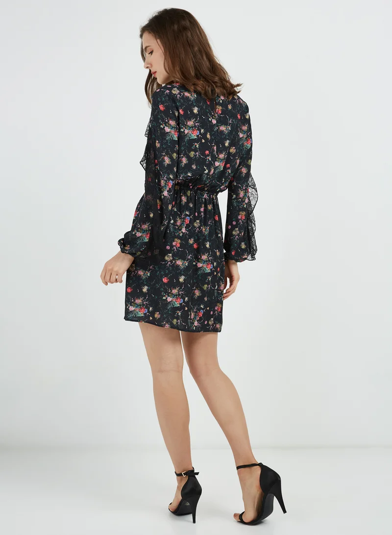 Stock Floral Lace Dress Multicolour