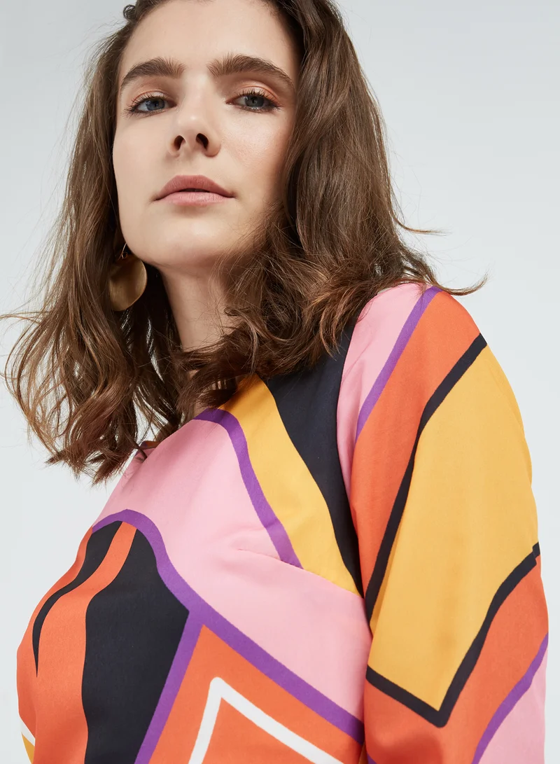 Stock Geometric Print Dress Multicolour