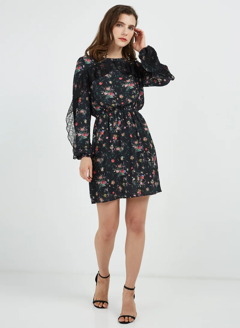 Stock Floral Lace Dress Multicolour