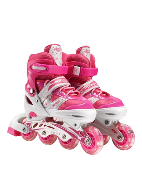 LED Fully Flash Inline Roller Skates with Protective Suit For Kids Girls & Boys