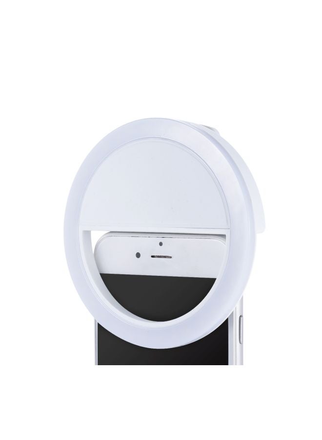 LED Selfie Ring Light Clip On For Smartphones White  - Image 2