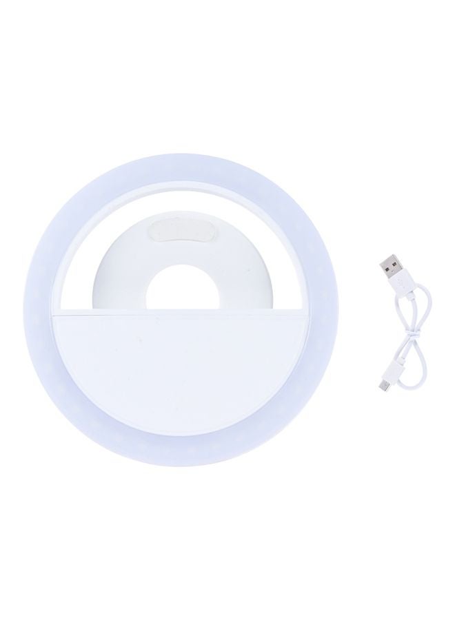 LED Selfie Ring Light Clip On For Smartphones White  - Image 1