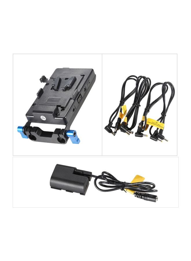 Battery Plate With Clamp For Sony V-Mount Black/Blue  - Image 2