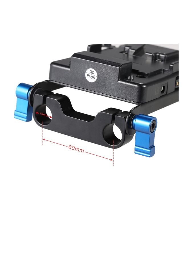 Battery Plate With Clamp For Sony V-Mount Black/Blue  - Image 3