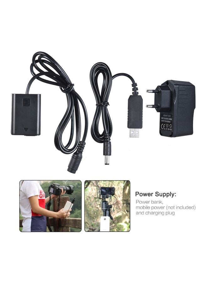 ANDOER NP-FW50 Dummy Battery With Power Adapter Cable And Plug Replacement Black - Image 4