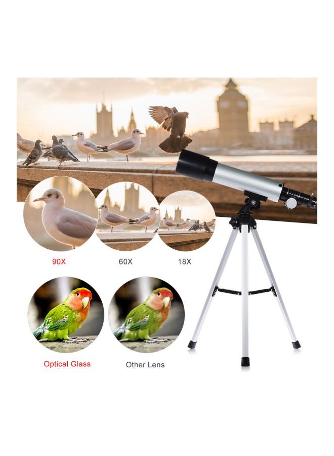 Monocular Refracting Space Astronomical Telescope Spotting Scope With Foldable Tripod Black