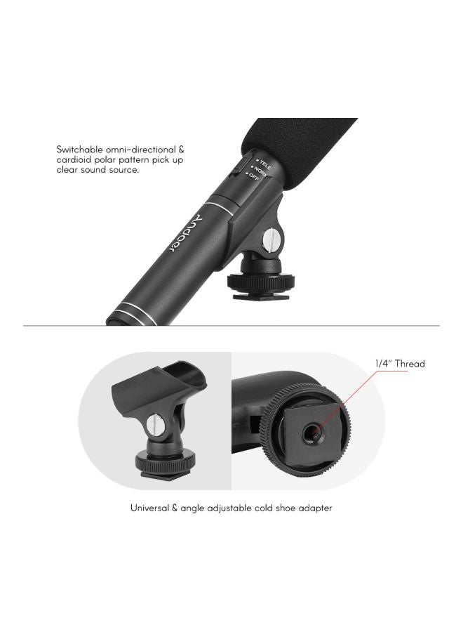 ANDOER Microphone Shotgun D52461 Black  - Image 4