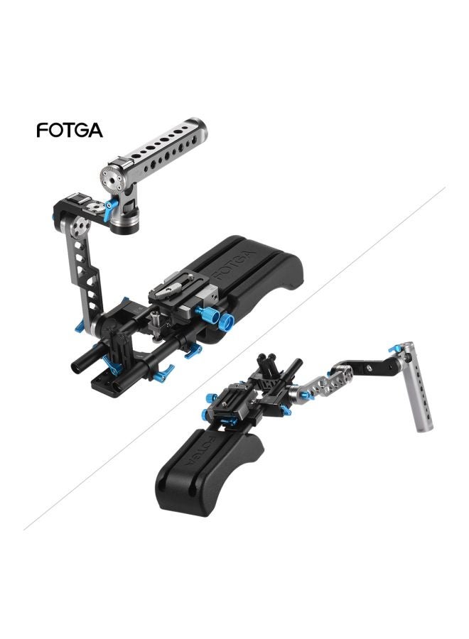 Fotga 2-In-1 DP500III Rosette Handle Cage And Shoulder Rig Black/Silver  - Image 4