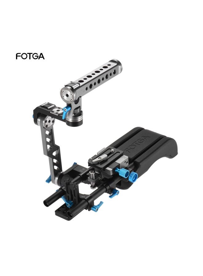 Fotga 2-In-1 DP500III Rosette Handle Cage And Shoulder Rig Black/Silver  - Image 2