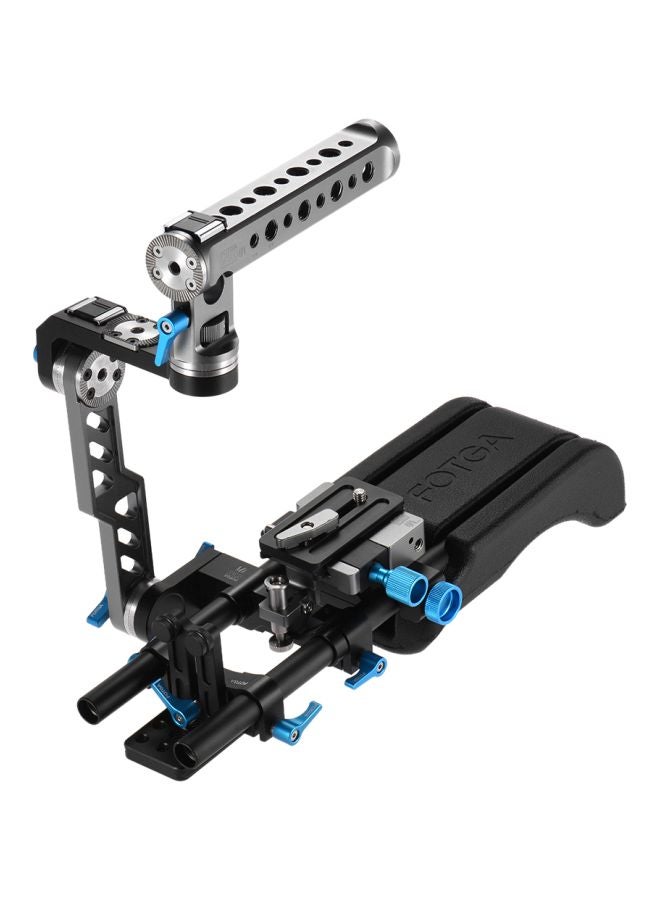 Fotga 2-In-1 DP500III Rosette Handle Cage And Shoulder Rig Black/Silver  - Image 1