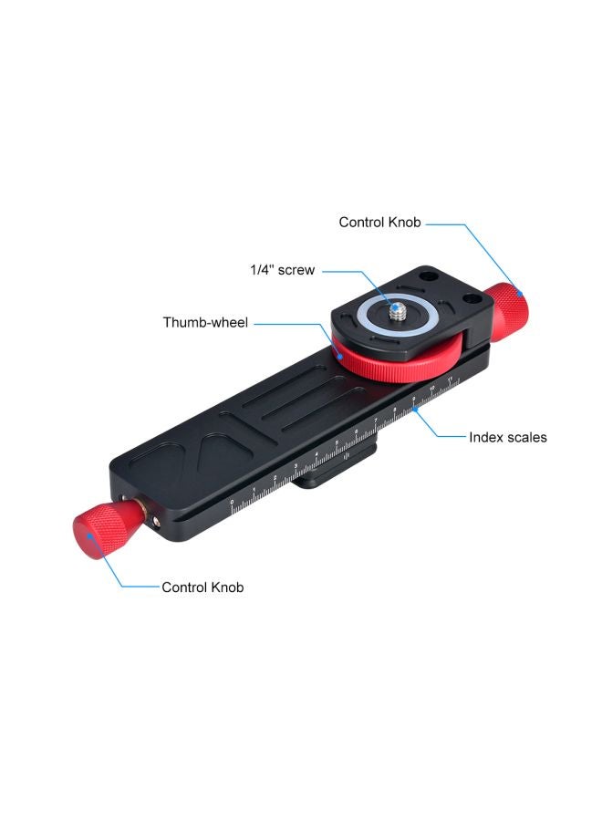 ANDOER 2-Way Focusing Slider Tripod Head Black/Red - Image 5