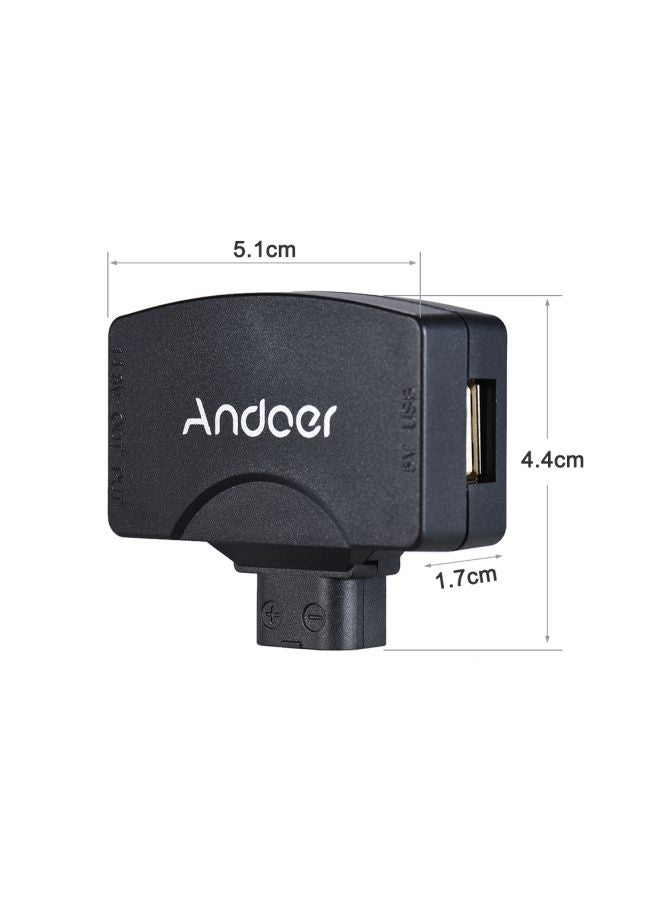أندوير محول من D-Tap إلى 5V USB أسود - Image 3