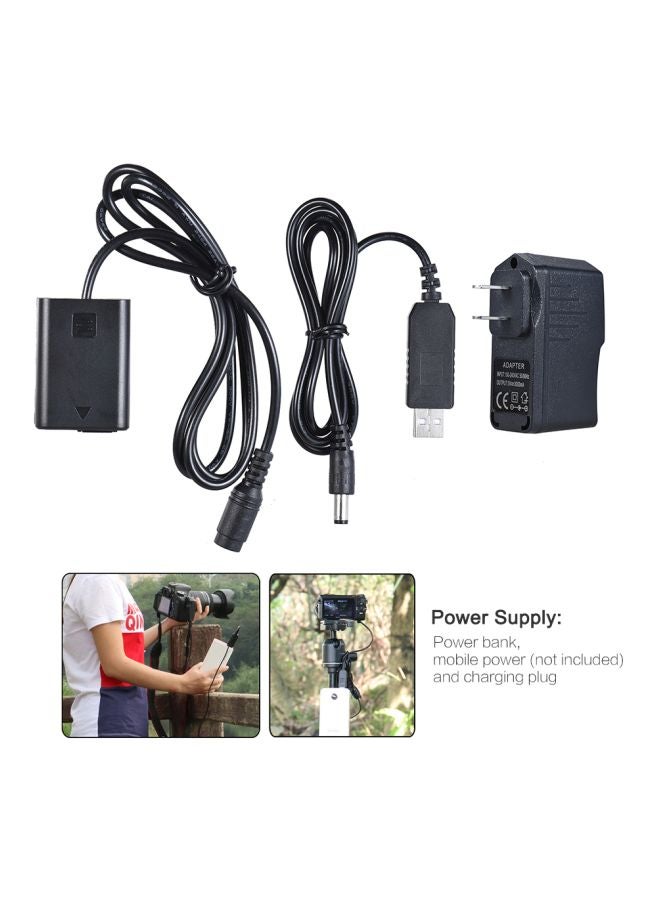 ANDOER - NP-FW50 Dummy Battery With Power Adapter Cable And Power Plug Replacement Black - Image 1