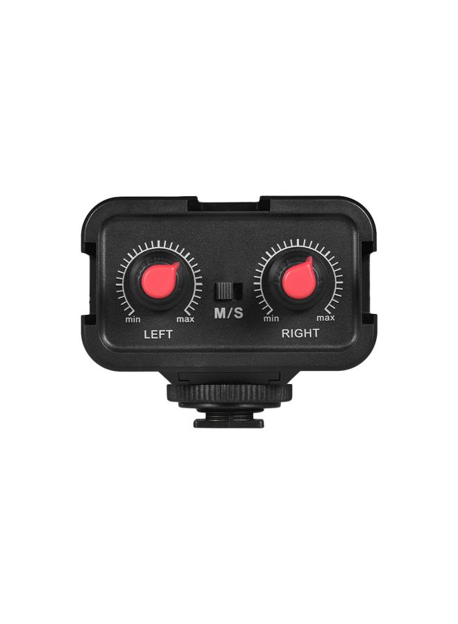 ANDOER Dual-Channel Microphone Adapter With Cold Shoe Mounting Hub D57051 Black/Red  - Image 3