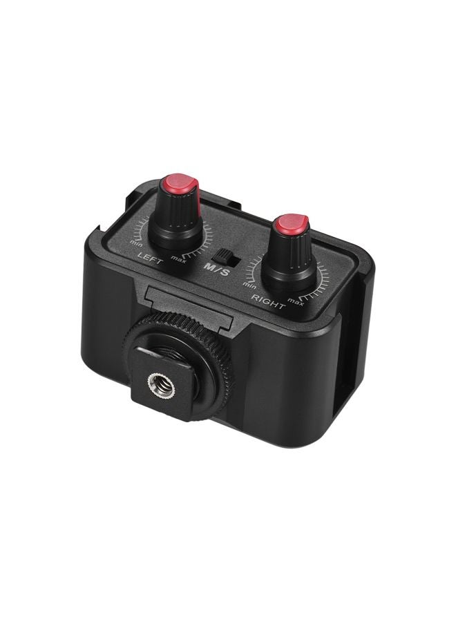 ANDOER Dual-Channel Microphone Adapter With Cold Shoe Mounting Hub D57051 Black/Red  - Image 5