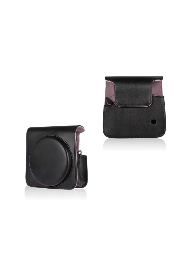 ANDOER Protective PU Leather Case With Adjustable Strap For Fujifilm Instax Square SQ6 Black - Image 5