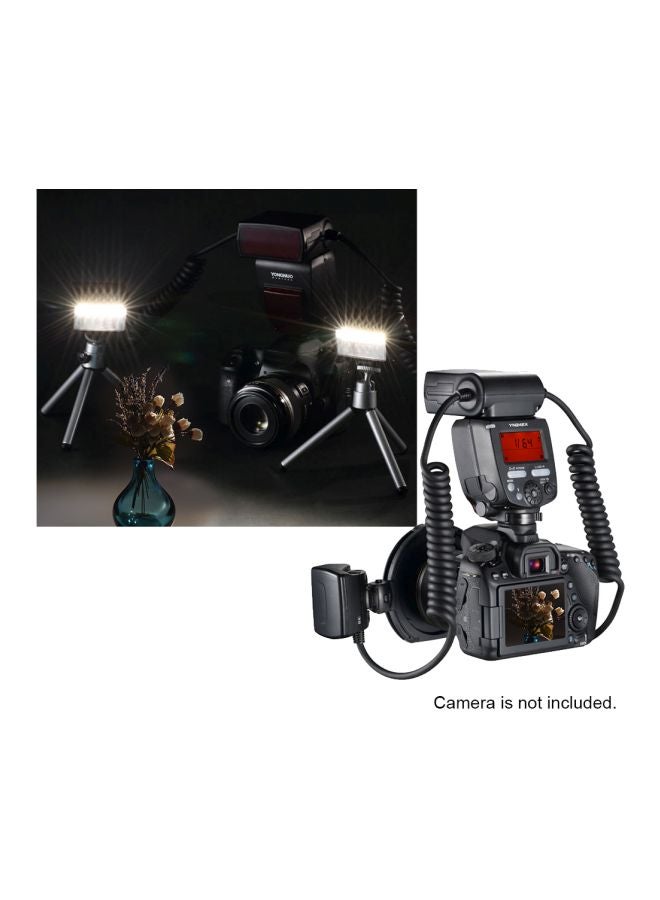 Macro Flash Speedlite With 2 Flash Heads Black