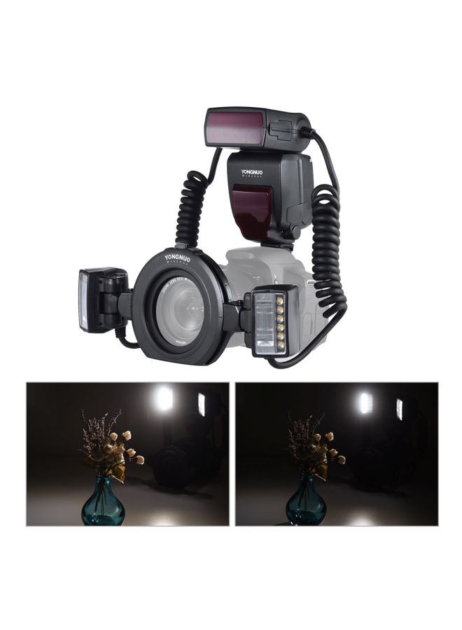 Macro Flash Speedlite With 2 Flash Heads Black