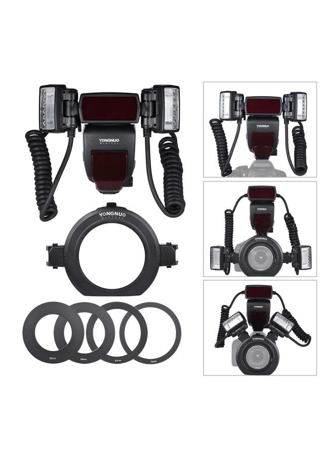 Macro Flash Speedlite With 2 Flash Heads Black