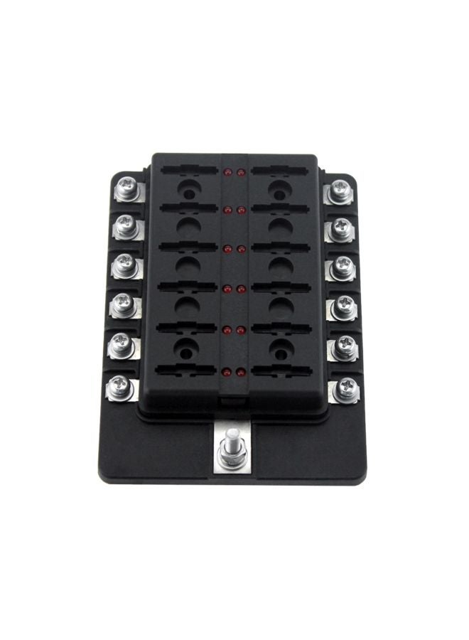 12 Way Blade Fuse Box Holder Black/Silver - Image 5