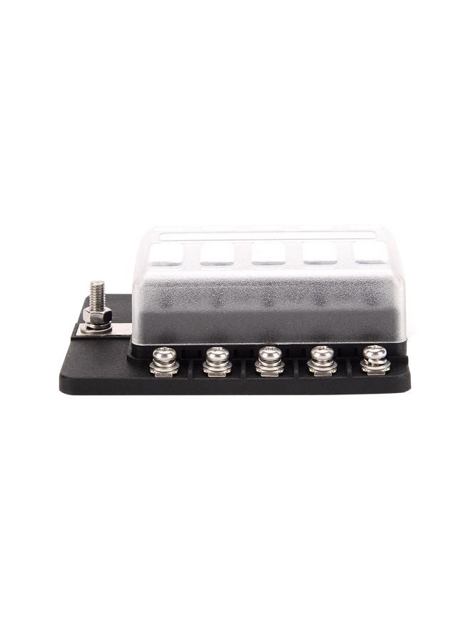 Generic 10 Way Blade Fuse Box Holder Black/Silver  - Image 5