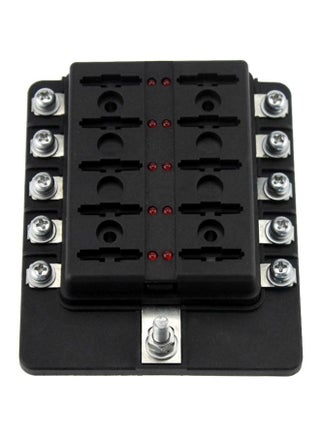 10 Way Blade Fuse Box Holder Black/Silver - v1557312662/N25072267A_1