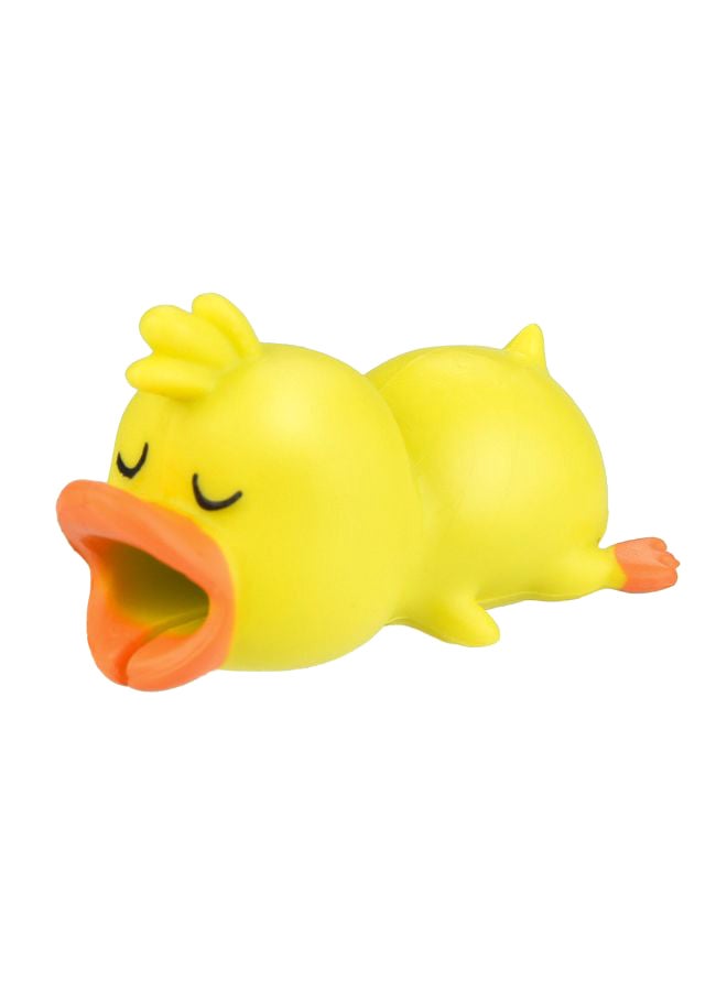 Cute Animal Bite Cable Protector Yellow/Orange