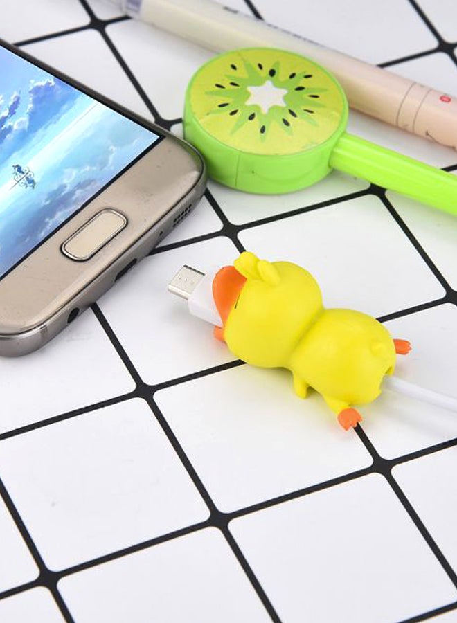 Cute Animal Bite Cable Protector Yellow/Orange
