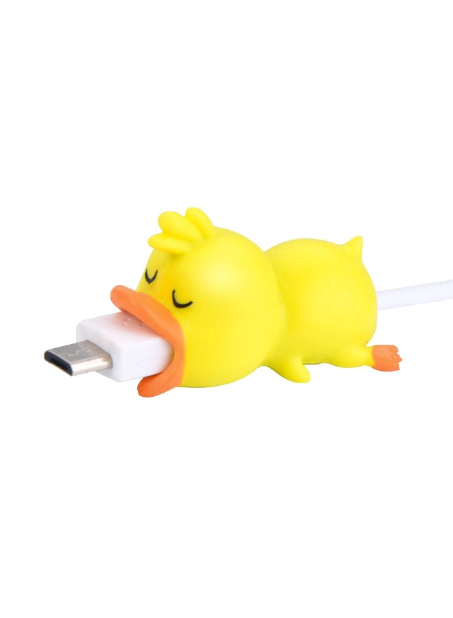 Cute Animal Bite Cable Protector Yellow/Orange
