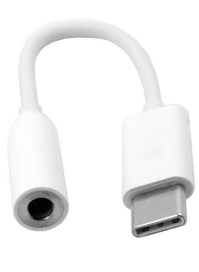 ماركة غير محددة محول كابل من نوع Type-C إلى قابس صوتي بمنفذ USB قياس 3.5 مم أبيض  - Image 2