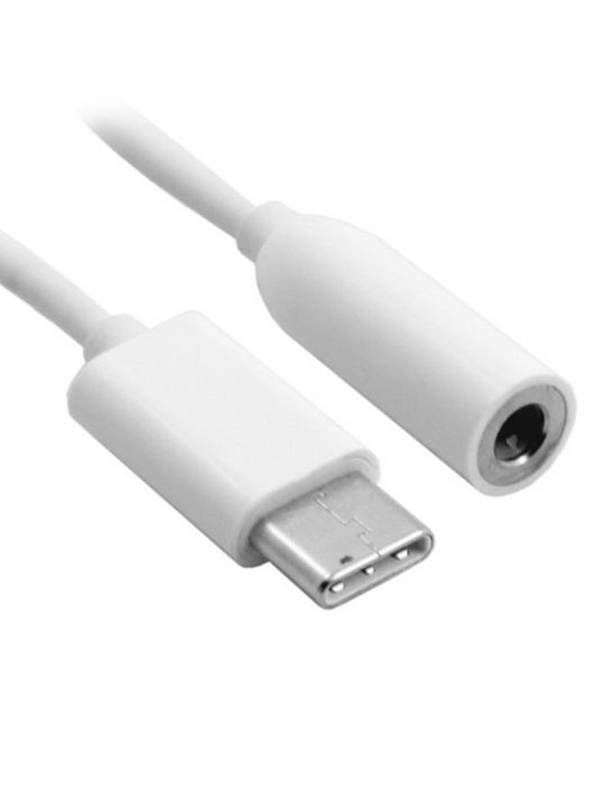 ماركة غير محددة محول كابل من نوع Type-C إلى قابس صوتي بمنفذ USB قياس 3.5 مم أبيض  - Image 3