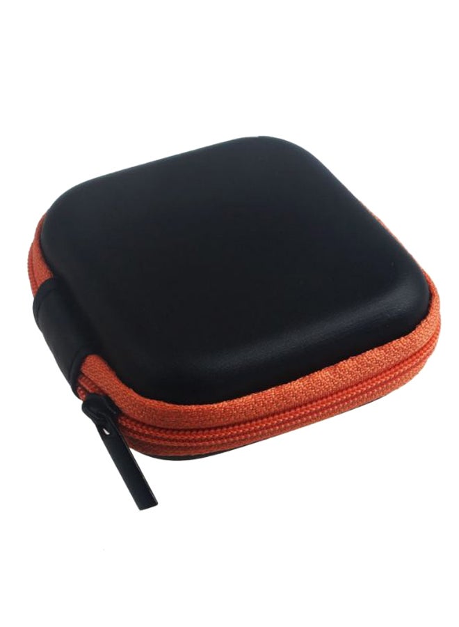 Earphone Zipper Storage Bag Orange/Black