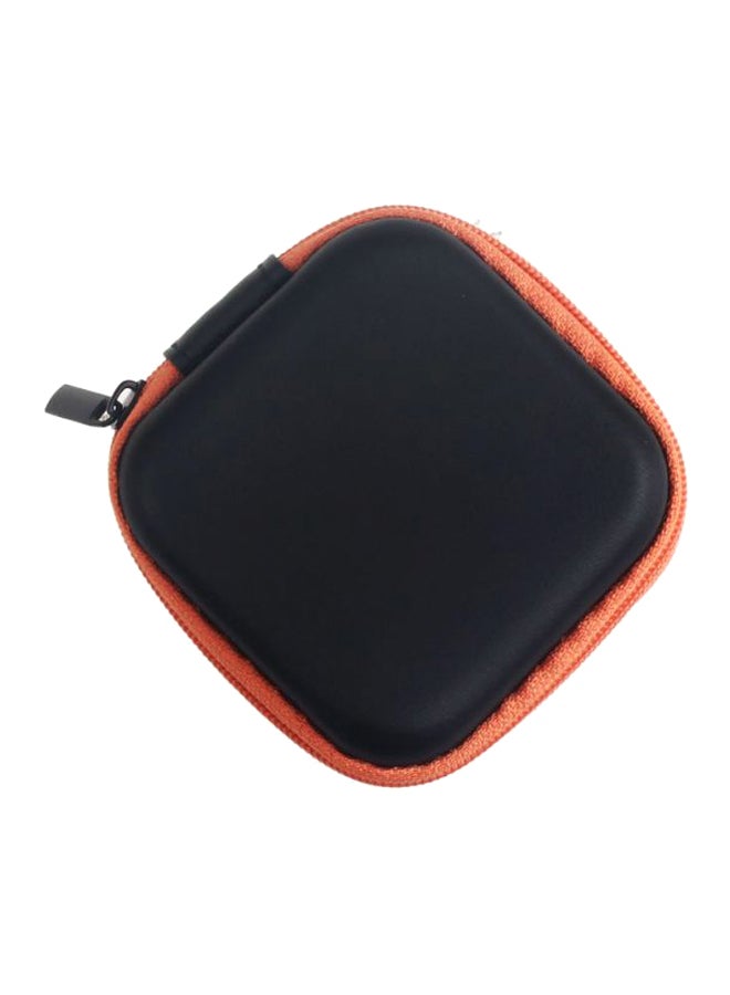 Earphone Zipper Storage Bag Orange/Black