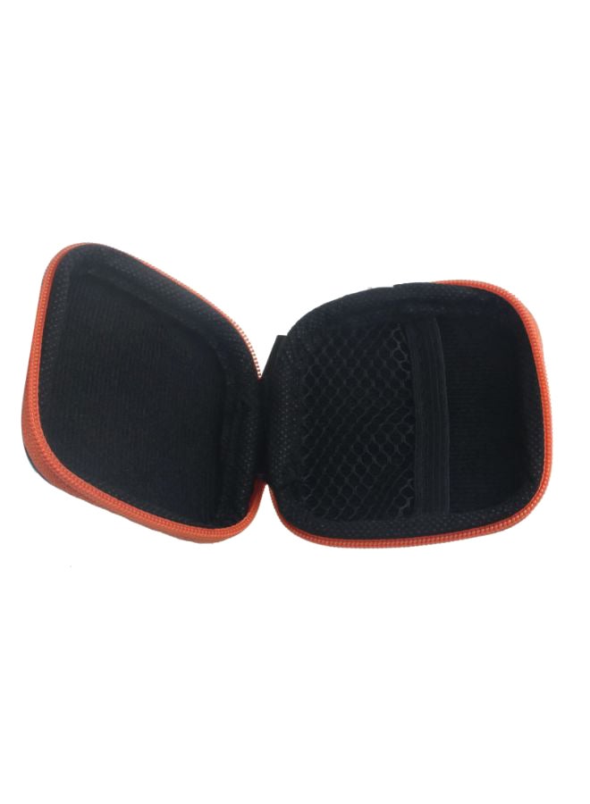Earphone Zipper Storage Bag Orange/Black