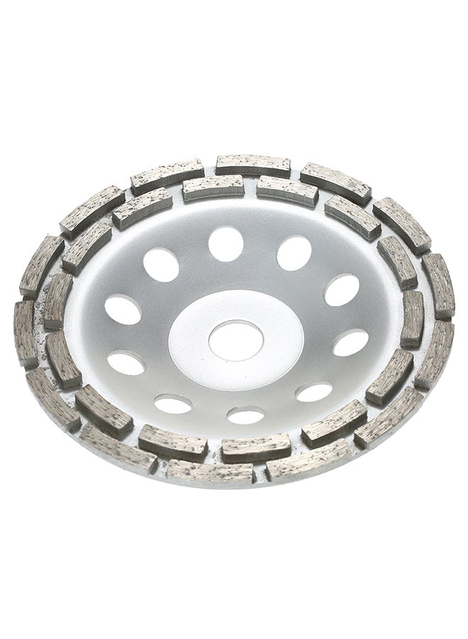 Diamond 2 Row Segment Disc Bowl Shape Grinding Wheel Silver 7inch  - Image 1