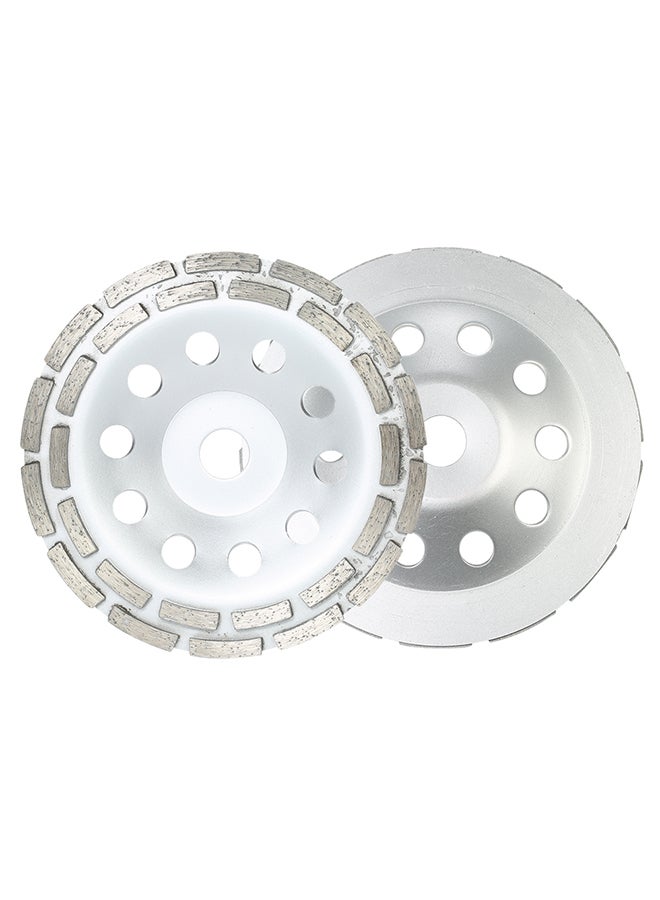 Diamond 2 Row Segment Disc Bowl Shape Grinding Wheel Silver 7inch  - Image 2