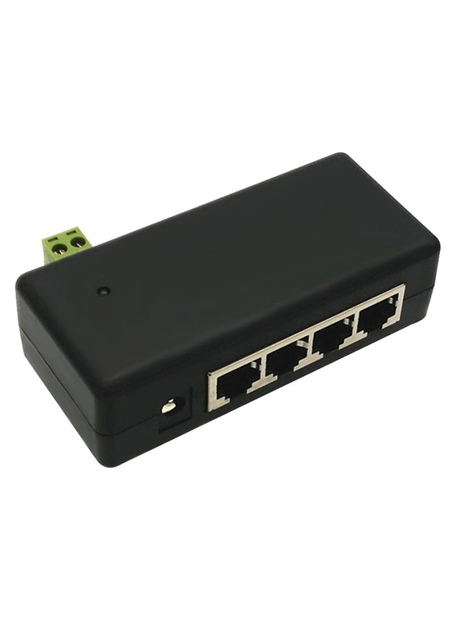 صندوق إمداد الطاقة لكاميرا PoE  CCTV ب4 قنوات أسود 0.115كيلوجرام - Image 3