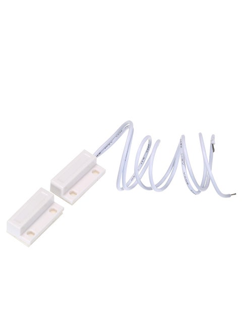 Wired Door And Window Sensor Magnetic Security Alarm System White