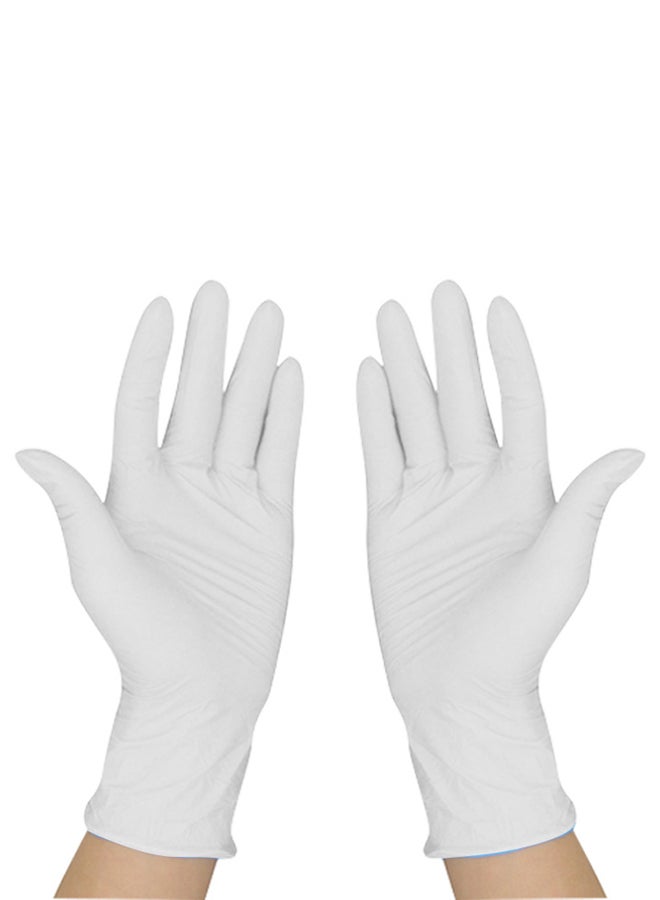 100-Piece Disposable Protective Multifunctional Gloves White 0.5kg 