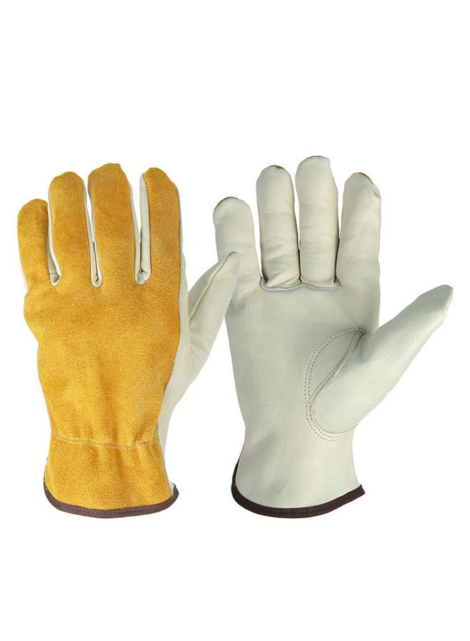 قفازات مخصصة لأعمال اللحام, قطعتين أبيض/أصفر 0.14كيلوجرام