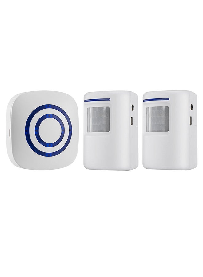 مجموعة جرس لاسلكي رقمي للباب مع تحريض بجهاز الاستشعار PIR بالأشعة تحت الحمراء أبيض - Image 1