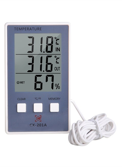 Digital Temperature Humidity Thermometer Grey 0.069kg