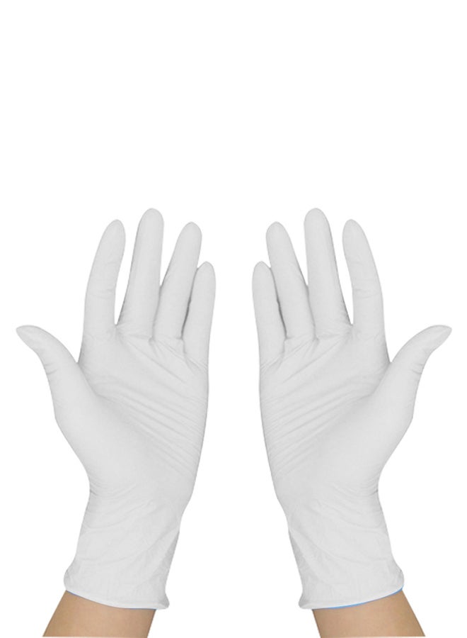 100-Piece Disposable Protective Multifunctional Gloves White 0.5kg