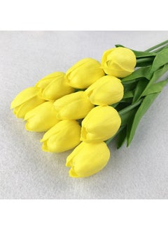 iTelker Artificial Tulip Flowers For Home Decoration Yellow 34centimeter 