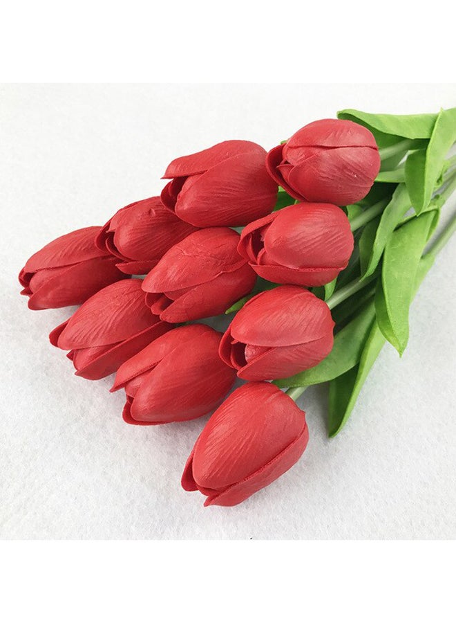 Artificial Tulip Flowers For Home Decoration Red 34centimeter