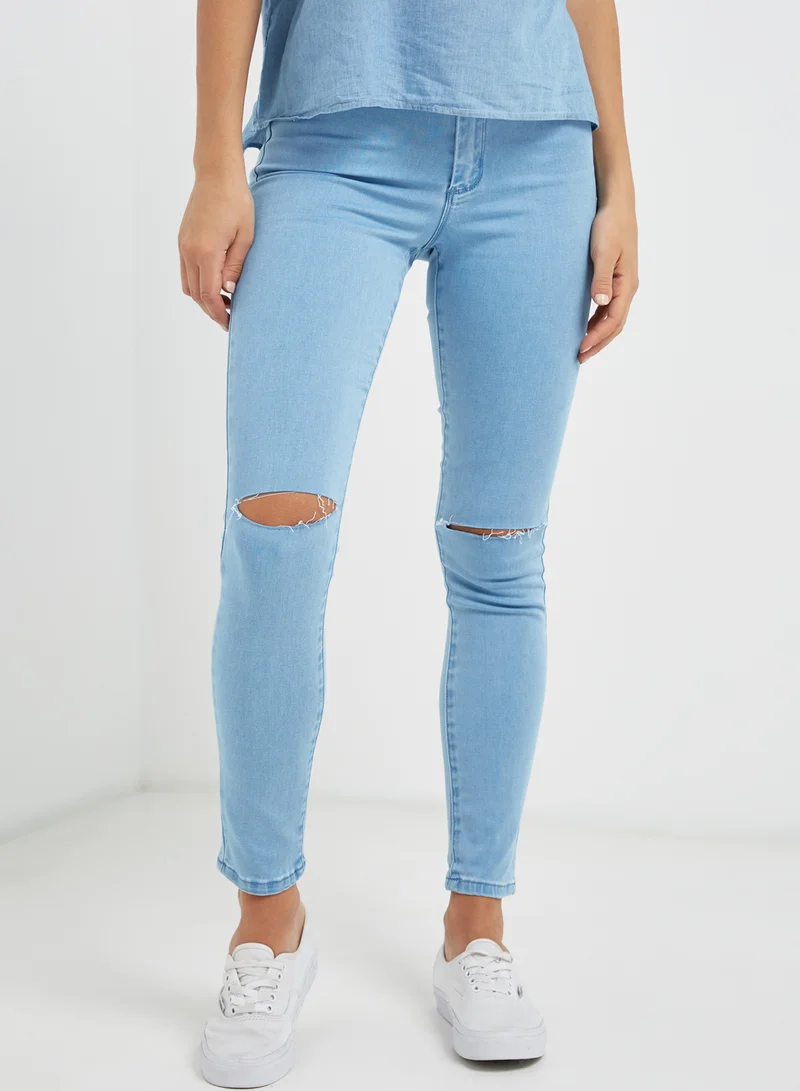 FOREVER 21 Denim Pant Blue