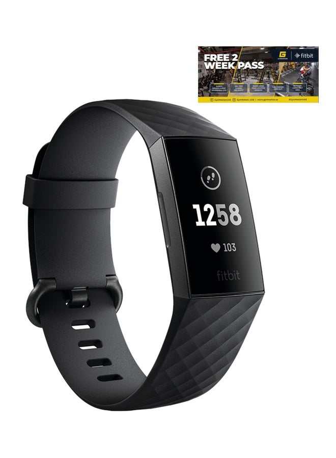 Fitbit Charge 3 Advanced Fitness Tracker Black  - Image 1