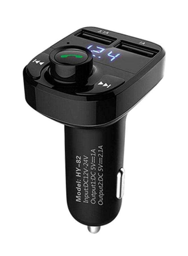 Dual USB Port Car Charger With MP3 Player Black