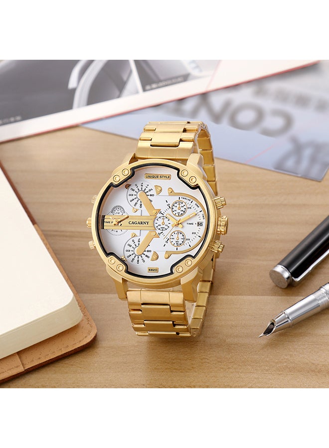 Cagarny Men's Stainless Steel Chronograph Wrist Watch J3673 - 52 mm -Gold  - Image 4